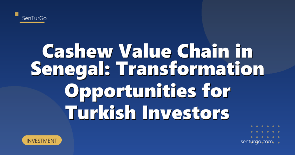 Cashew Value Chain in Senegal: Transformation Opportunities for Turkish Investors