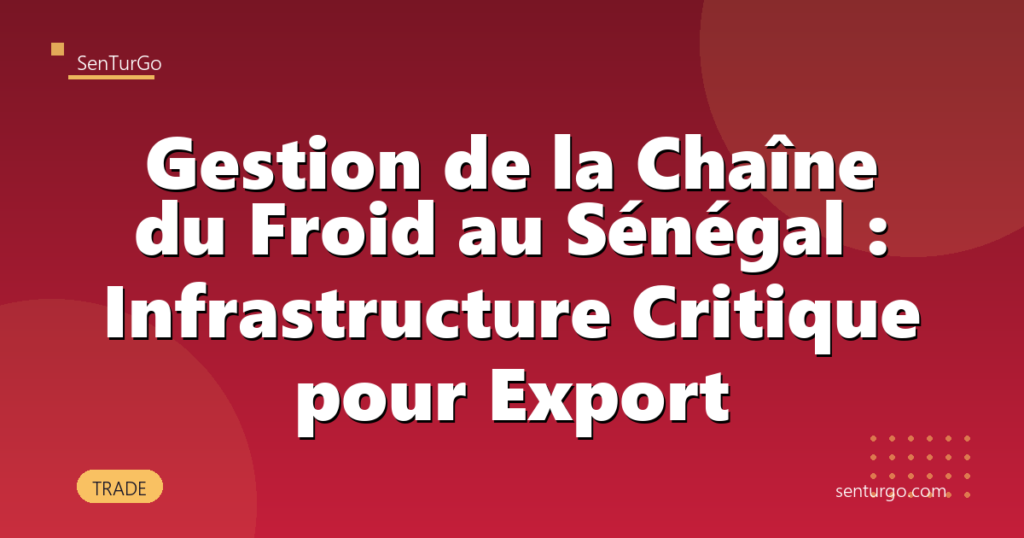 Gestion de la Chaîne du Froid au Sénégal : Infrastructure Critique pour Export