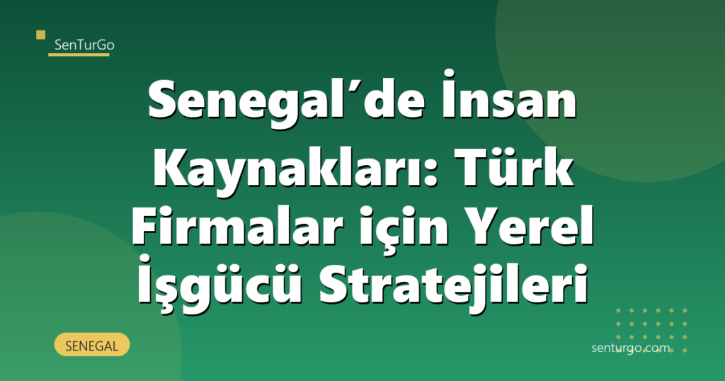 Senegal’de İnsan Kaynakları: Türk Firmalar için Yerel İşgücü Stratejileri