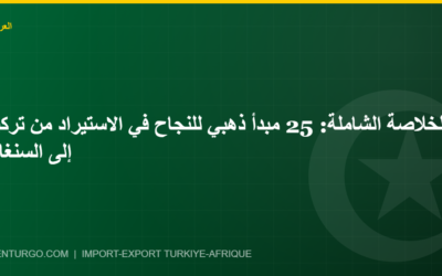 الخلاصة الشاملة: 25 مبدأ ذهبي للنجاح في الاستيراد من تركيا إلى السنغال