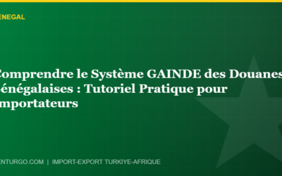 Comprendre le Système GAINDE des Douanes Sénégalaises : Tutoriel Pratique pour Importateurs