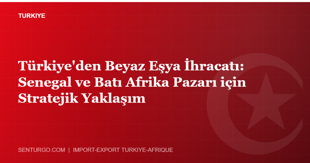 Thumbnail - Türkiye'den Beyaz Eşya İhracatı: Senegal ve Batı Afrika Pazarı için Stratejik Yaklaşım