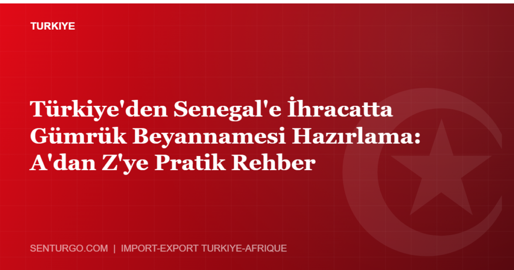 Thumbnail - Türkiye'den Senegal'e İhracatta Gümrük Beyannamesi Hazırlama: A'dan Z'ye Pratik Rehber