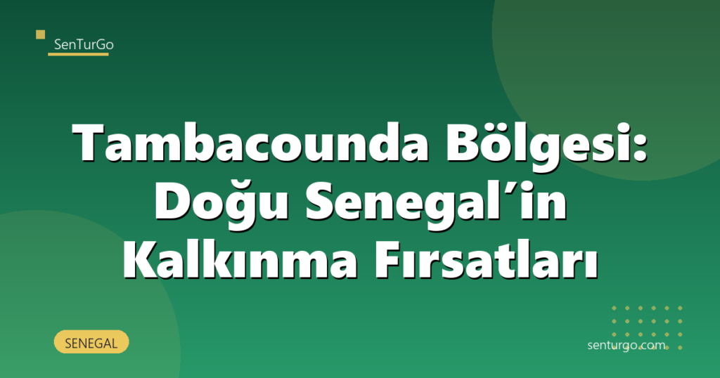 Tambacounda Bölgesi: Doğu Senegal’in Kalkınma Fırsatları